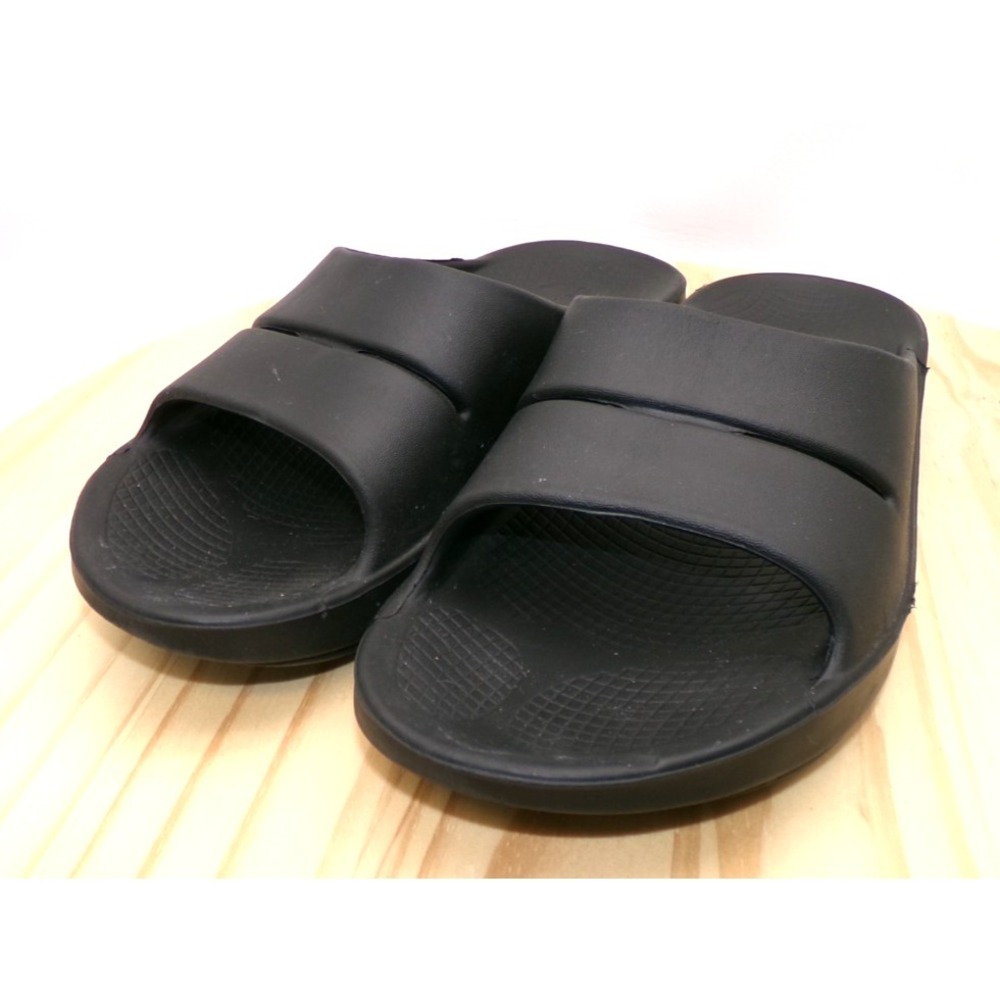 Oofos Ooahh Recovery Slide Sandals Unisex Black M 8 / W 10 Comfort‎ IRREGULAR